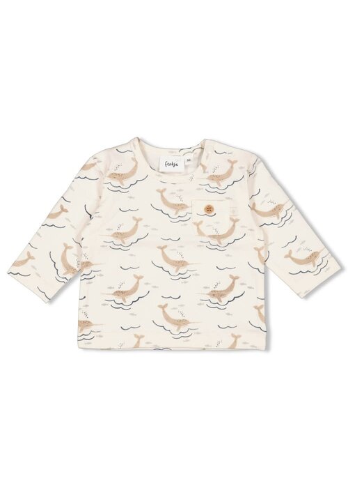 Feetje Feetje Longsleeve AOP - Narwal Offwhite