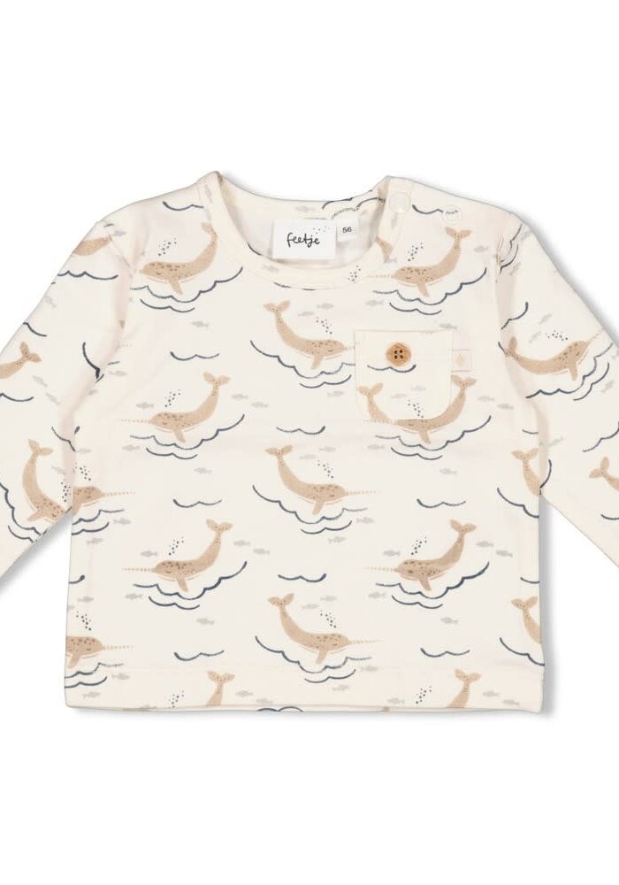 Feetje Longsleeve AOP - Narwal Offwhite
