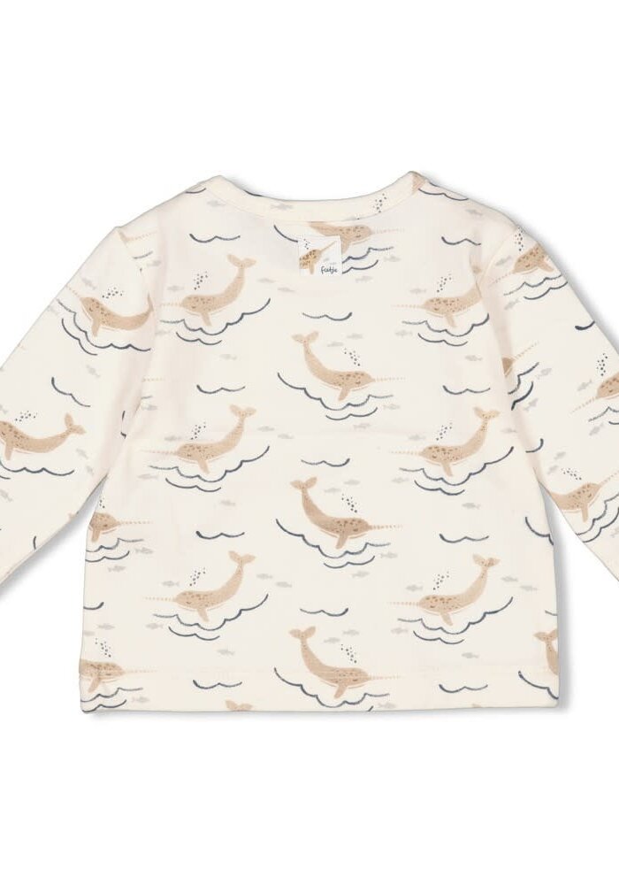 Feetje Longsleeve AOP - Narwal Offwhite