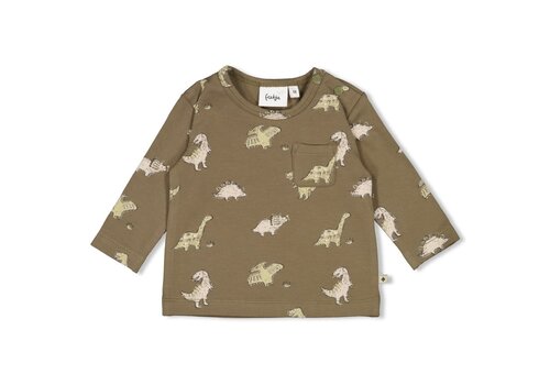 Feetje Feetje Longsleeve AOP - Rawrsome Olijf