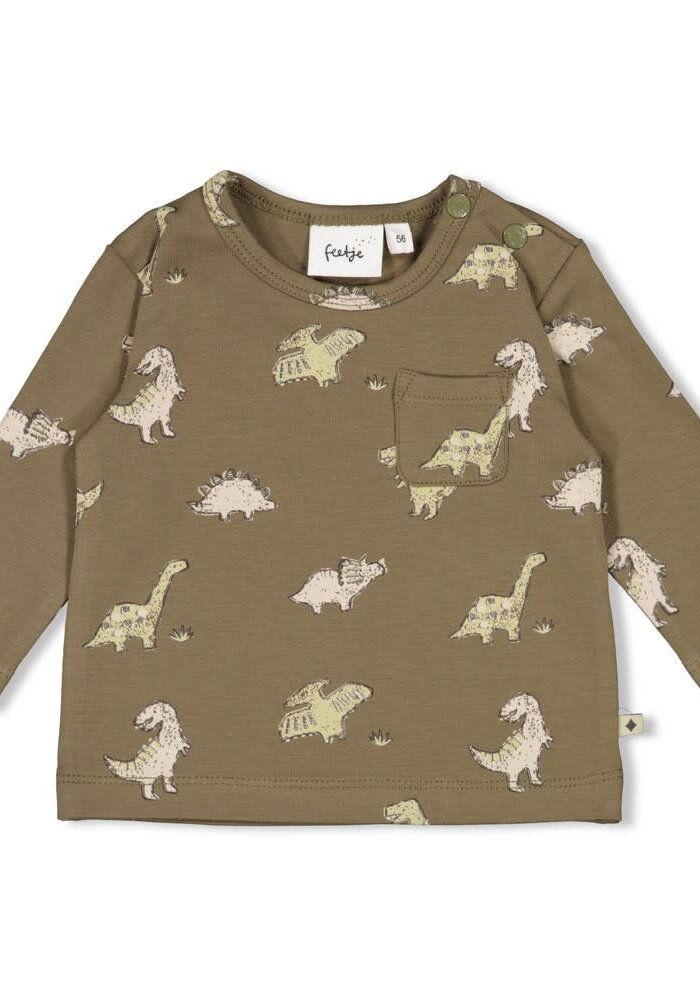 Feetje Longsleeve AOP - Rawrsome Olijf
