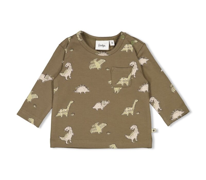 Feetje Longsleeve AOP - Rawrsome Olijf