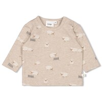 Feetje Longsleeve AOP - Sleepy Sheepy Taupe melange