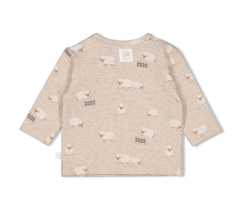 Feetje Longsleeve AOP - Sleepy Sheepy Taupe melange