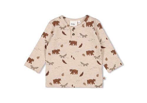 Feetje Feetje Longsleeve AOP - Wild World Taupe melange