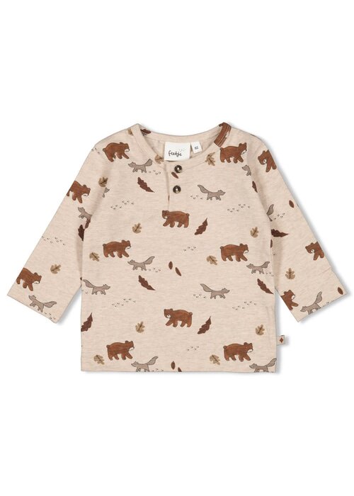 Feetje Feetje Longsleeve AOP - Wild World Taupe melange