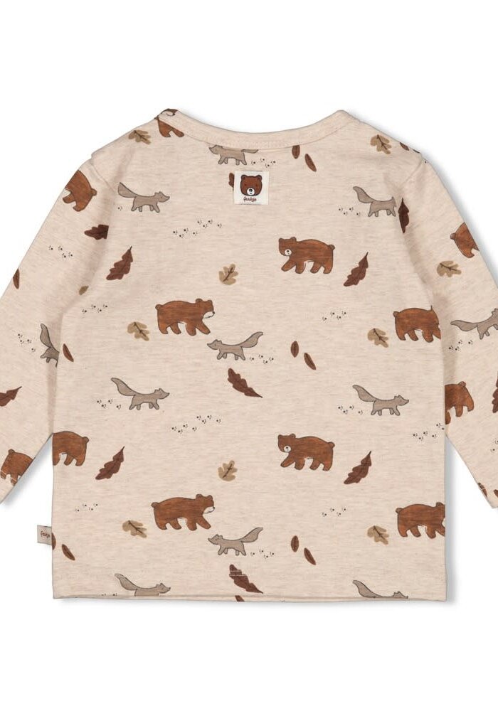 Feetje Longsleeve AOP - Wild World Taupe melange