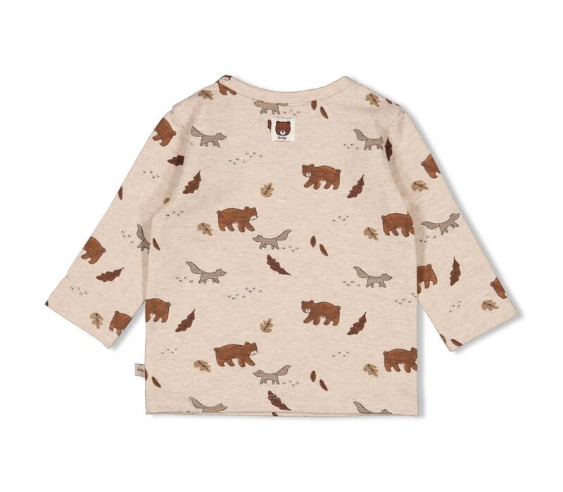 Feetje Longsleeve AOP - Wild World Taupe melange