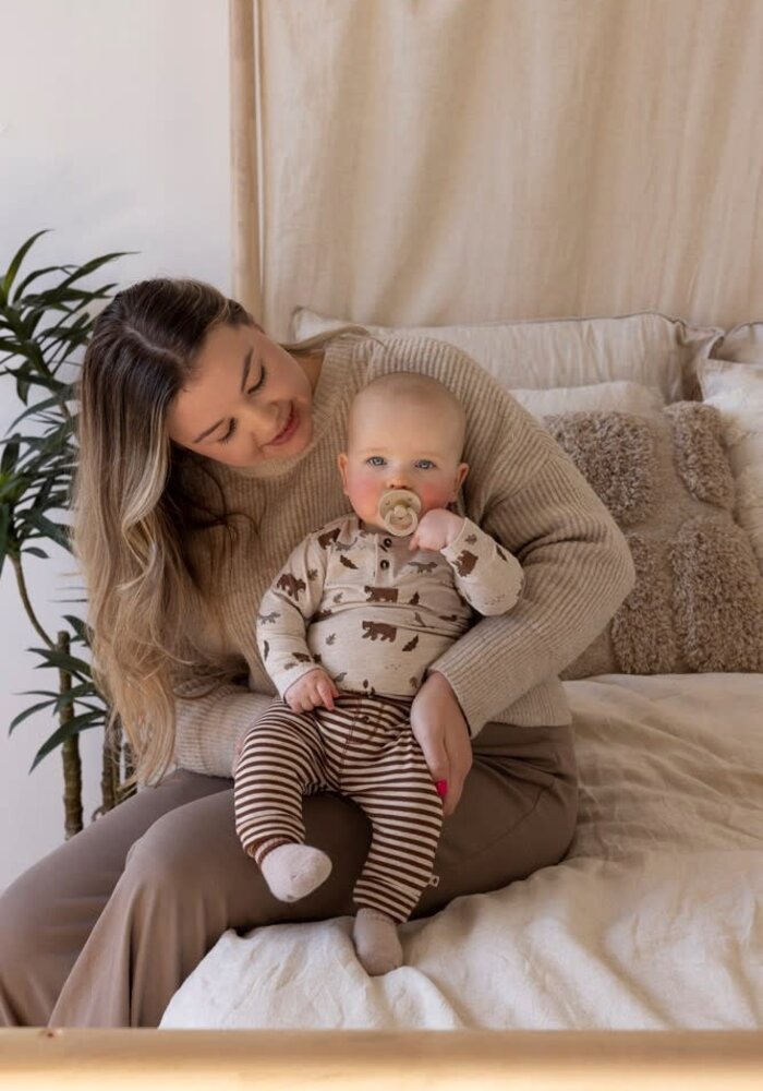 Feetje Longsleeve AOP - Wild World Taupe melange