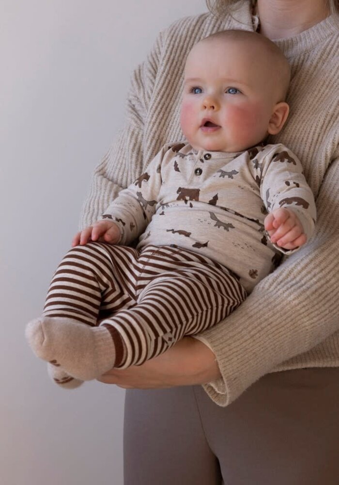 Feetje Longsleeve AOP - Wild World Taupe melange