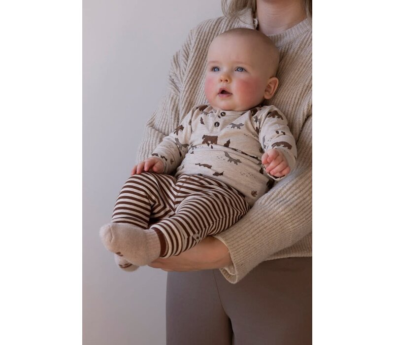 Feetje Longsleeve AOP - Wild World Taupe melange