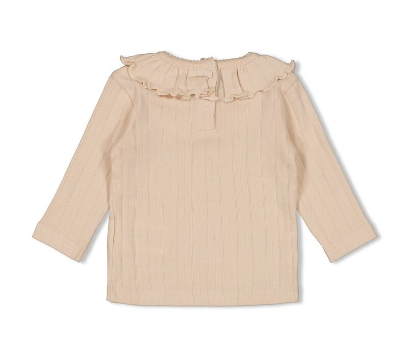Feetje Longsleeve pointelle rib - Woodland Bloom Offwhite