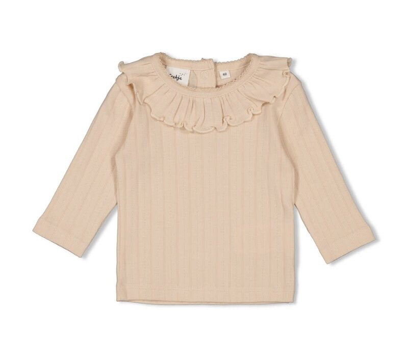Feetje Longsleeve pointelle rib - Woodland Bloom Offwhite