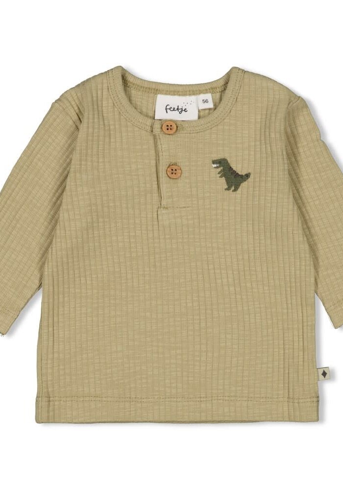Feetje Longsleeve rib - Rawrsome Groen