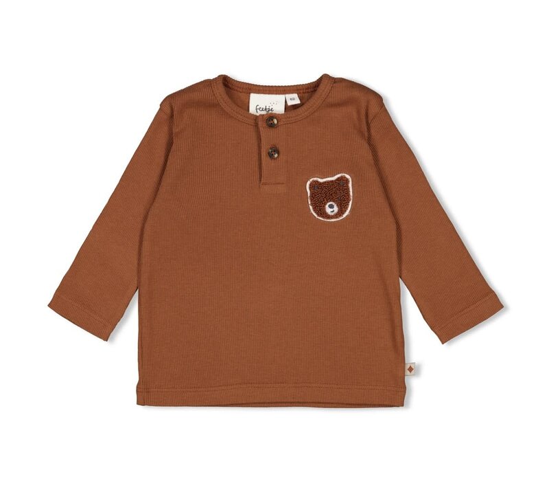 Feetje Longsleeve rib - Wild World Bruin