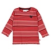 Feetje Feetje Longsleeve rib met streep - Queen of Hearts l.Roze