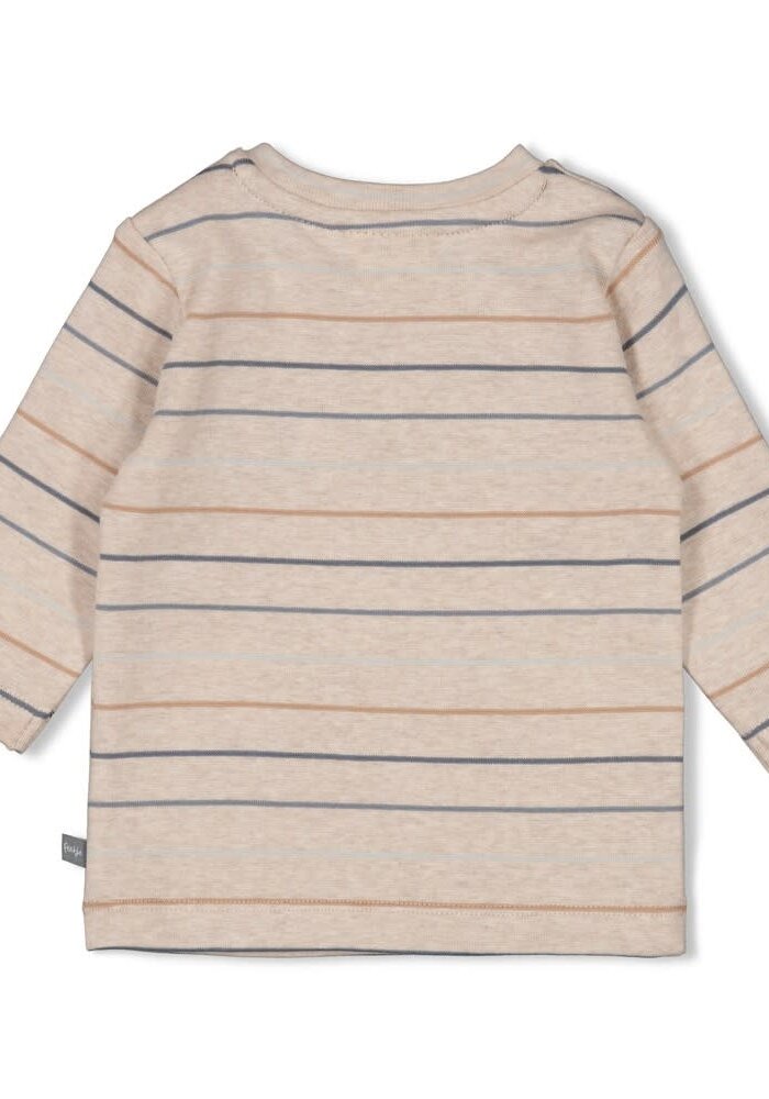 Feetje Longsleeve streep - Howdy Taupe melange