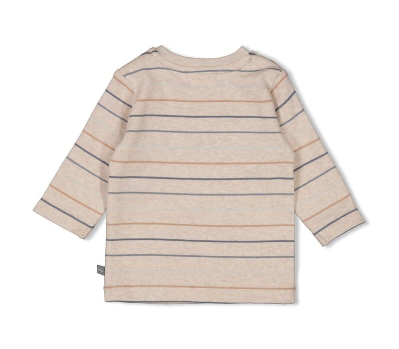 Feetje Longsleeve streep - Howdy Taupe melange