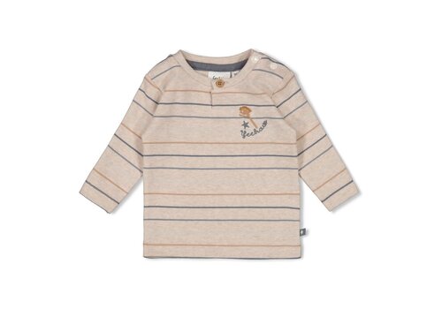 Feetje Feetje Longsleeve streep - Howdy Taupe melange