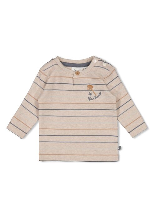 Feetje Feetje Longsleeve streep - Howdy Taupe melange