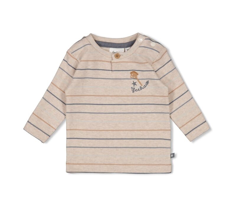 Feetje Longsleeve streep - Howdy Taupe melange