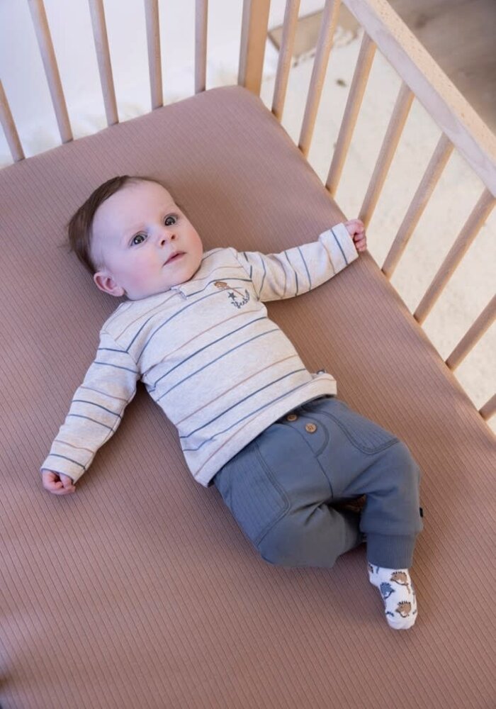 Feetje Longsleeve streep - Howdy Taupe melange