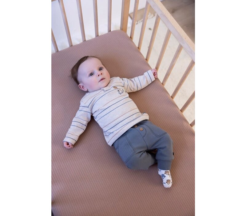 Feetje Longsleeve streep - Howdy Taupe melange