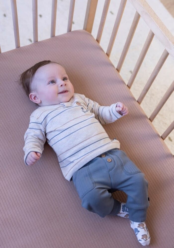 Feetje Longsleeve streep - Howdy Taupe melange