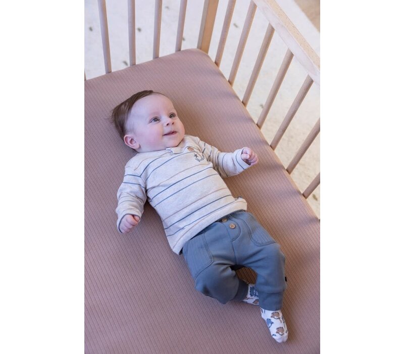 Feetje Longsleeve streep - Howdy Taupe melange