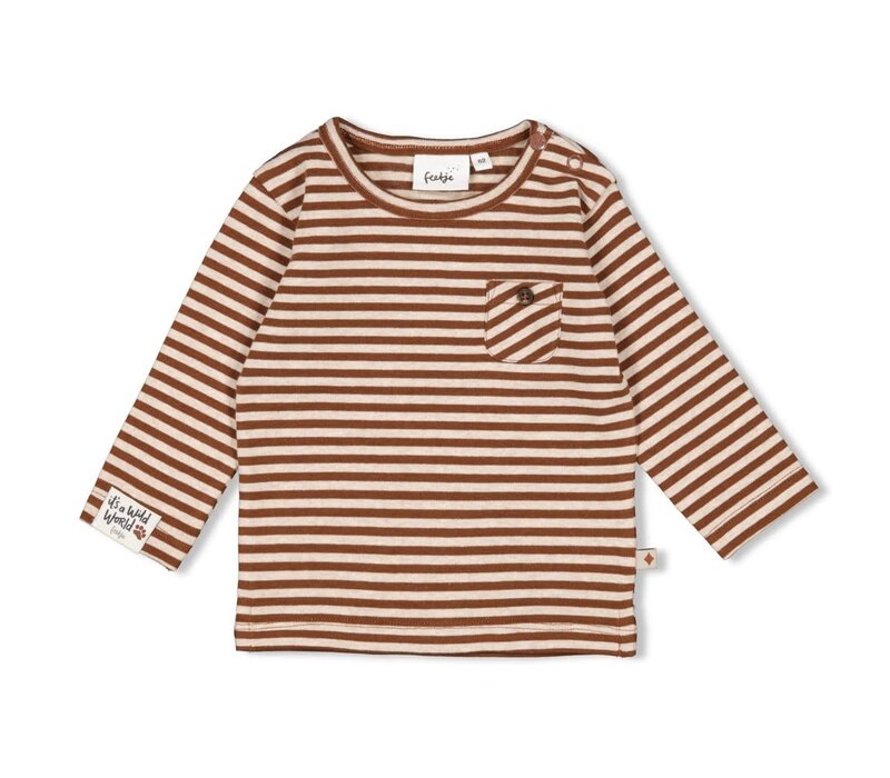 Feetje Longsleeve streep - Wild World Bruin