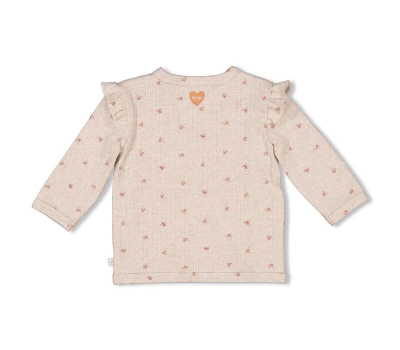 Feetje Overslagshirt rib AOP - Morning Sun Taupe melange
