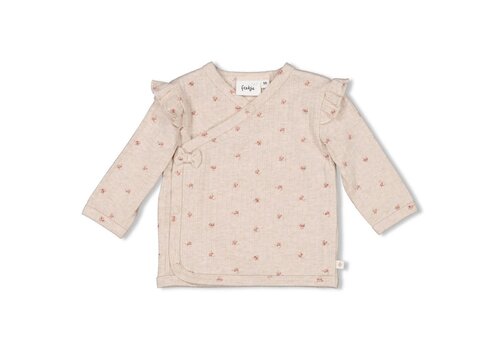 Feetje Feetje Overslagshirt rib AOP - Morning Sun Taupe melange