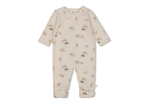 Feetje Feetje Pak omslagvoet rib AOP - Sleepy Sheepy Creme
