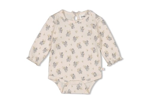 Feetje Feetje Romper rib AOP - Fields of Green Offwhite