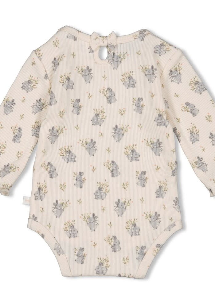 Feetje Romper rib AOP - Fields of Green Offwhite