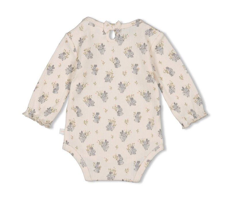 Feetje Romper rib AOP - Fields of Green Offwhite