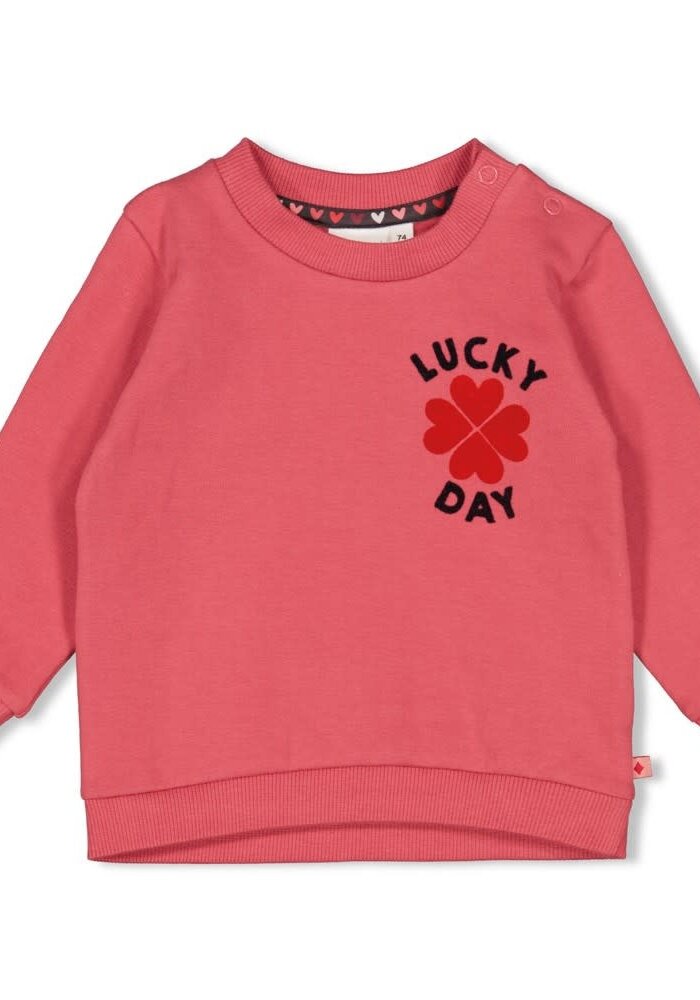 Feetje Sweater - Queen of Hearts Roze