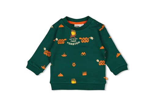 Feetje Feetje Sweater AOP - Chasing Trails Groen Feetje Feetje Sweater AOP - Chasing Trails Groen