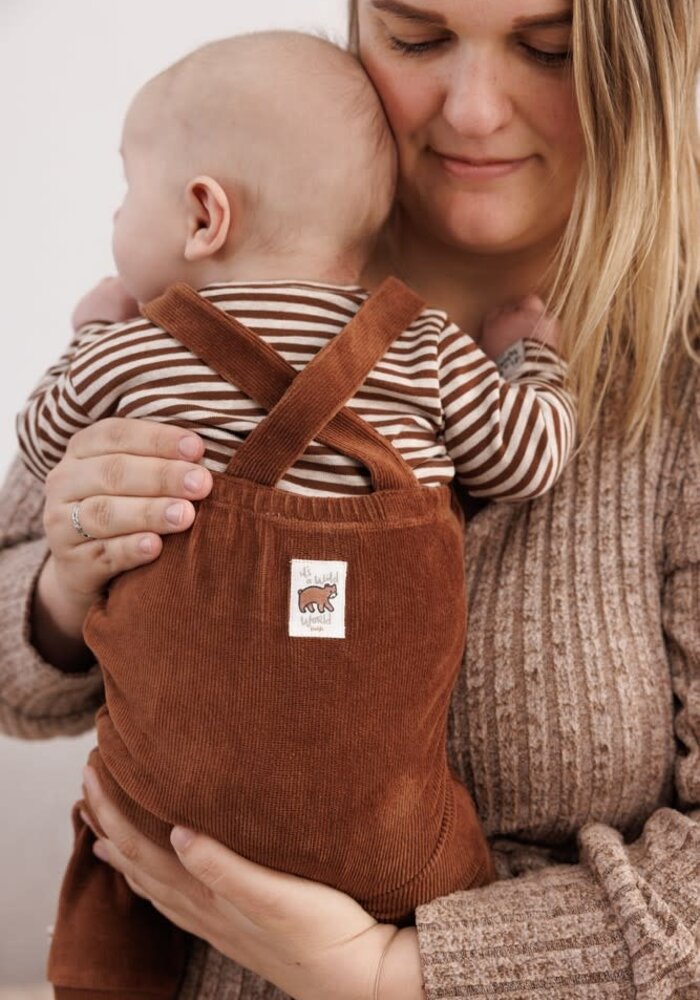 Feetje Tuinbroek velours rib - Wild World Bruin