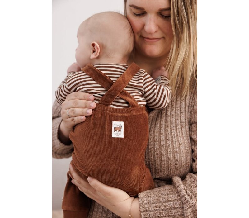 Feetje Tuinbroek velours rib - Wild World Bruin