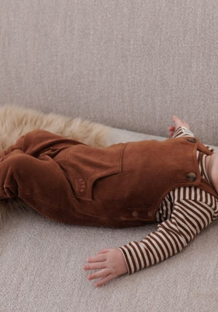 Feetje Tuinbroek velours rib - Wild World Bruin