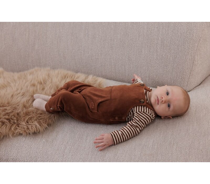 Feetje Tuinbroek velours rib - Wild World Bruin