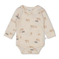 Feetje Wikkelromper AOP - Sleepy Sheepy Creme