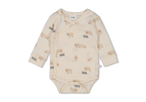 Feetje Feetje Wikkelromper AOP - Sleepy Sheepy Creme