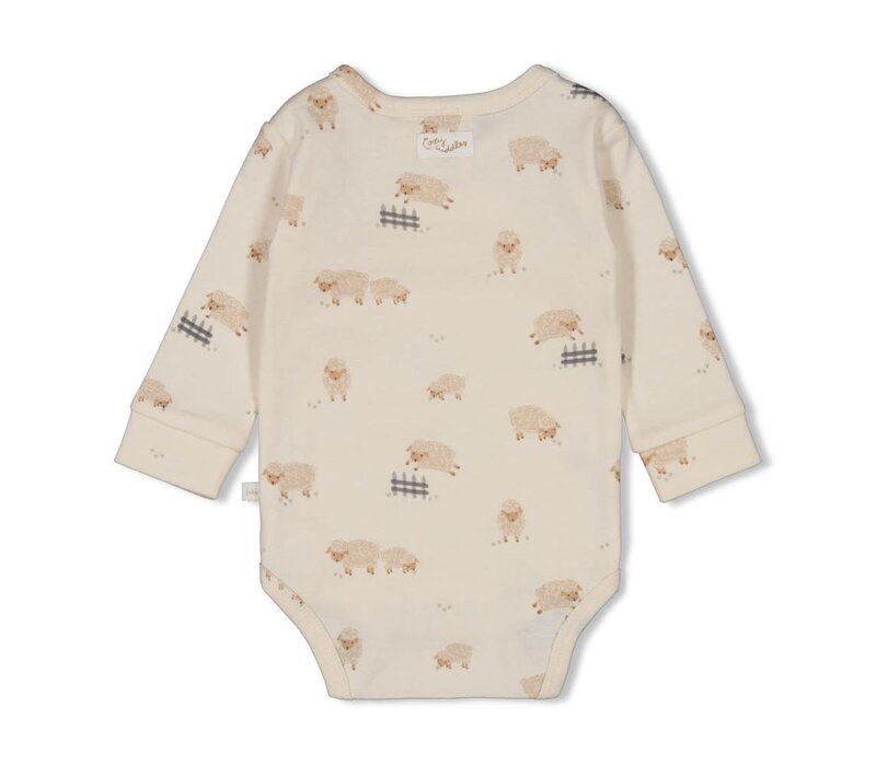 Feetje Wikkelromper AOP - Sleepy Sheepy Creme