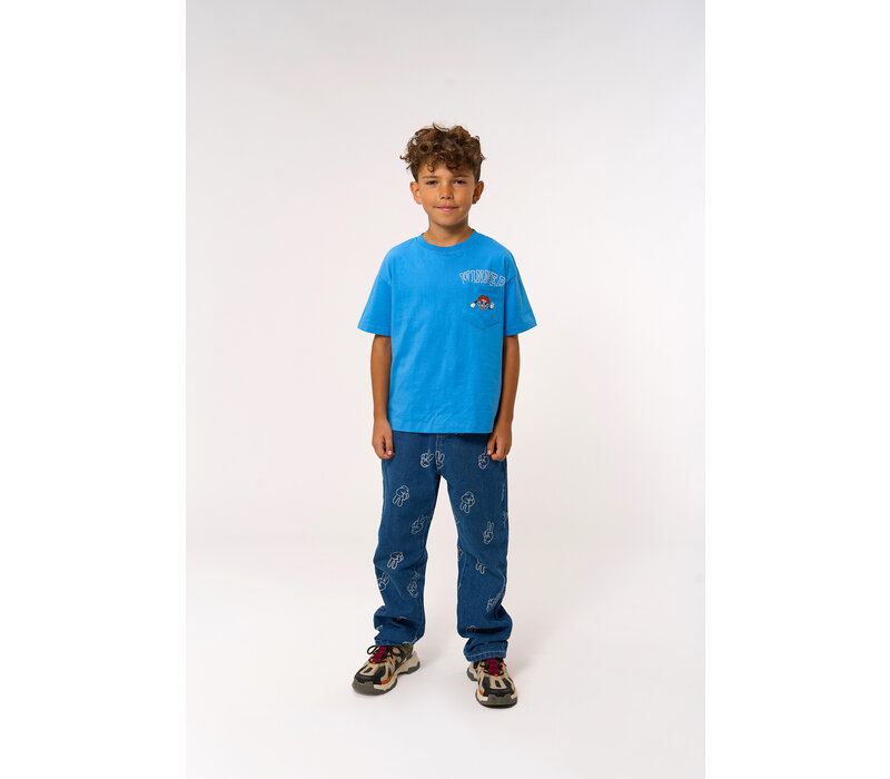 The New TNPewter Loose Fit Jeans Medium Blue Denim AOP