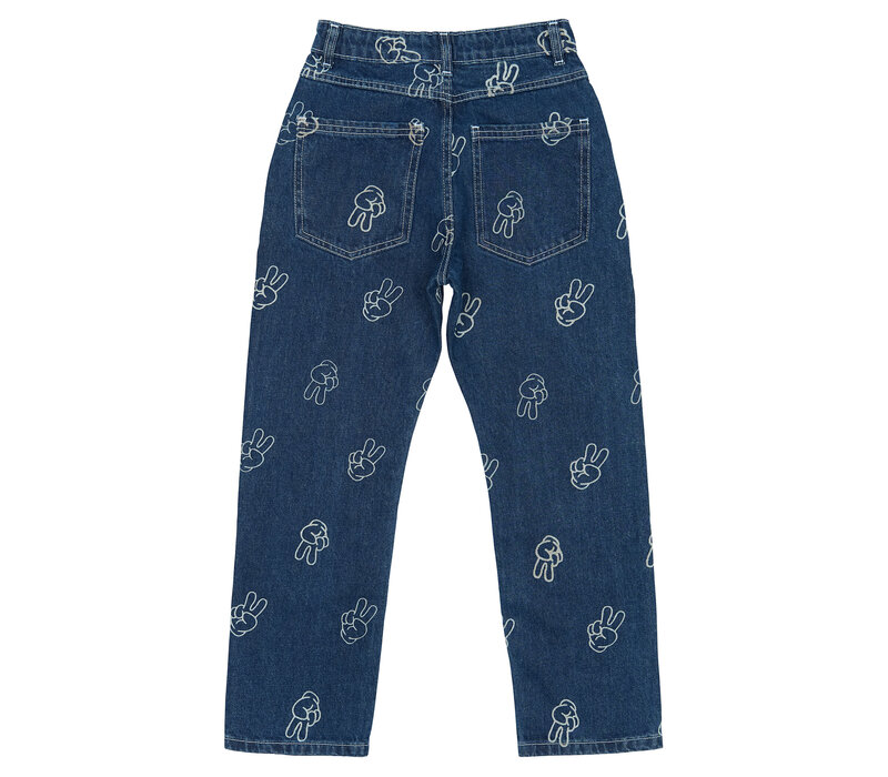 The New TNPewter Loose Fit Jeans Medium Blue Denim AOP