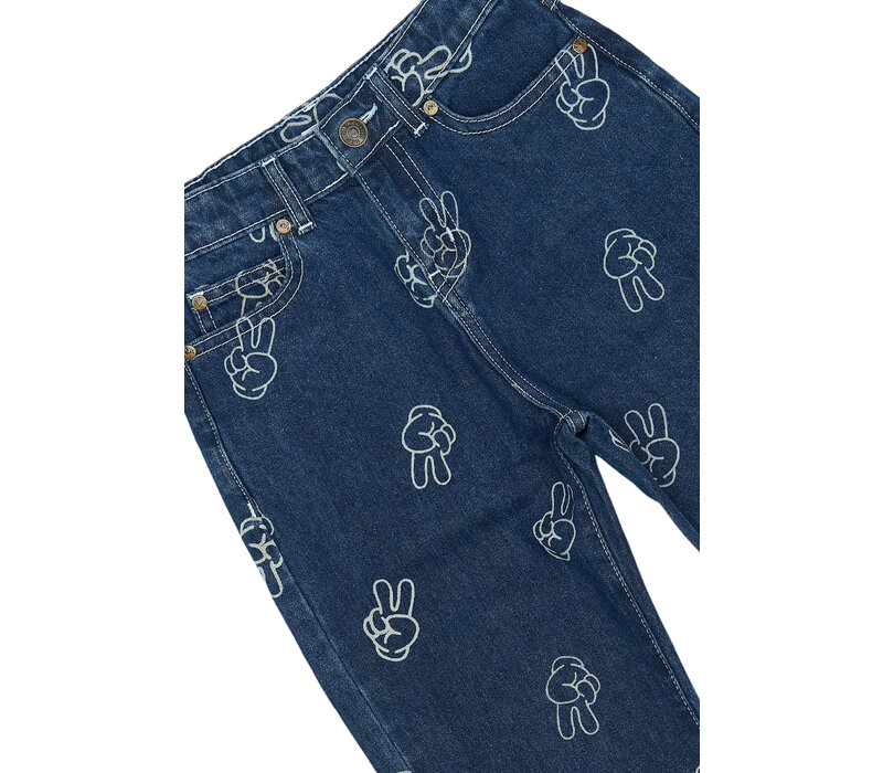 The New TNPewter Loose Fit Jeans Medium Blue Denim AOP