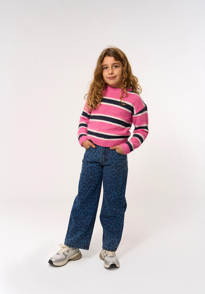 The New TNPrima Wide Jeans Medium Blue Denim AOP