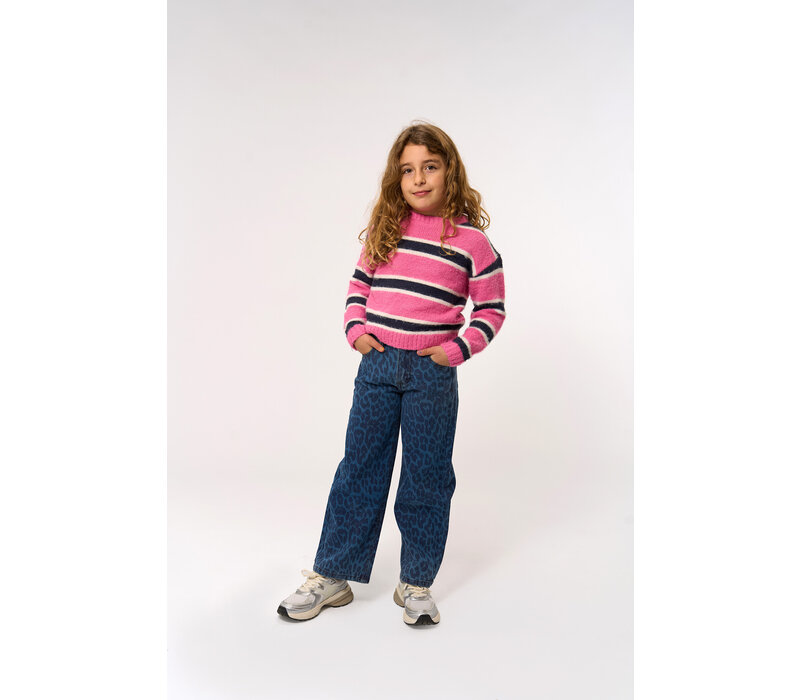The New TNPrima Wide Jeans Medium Blue Denim AOP